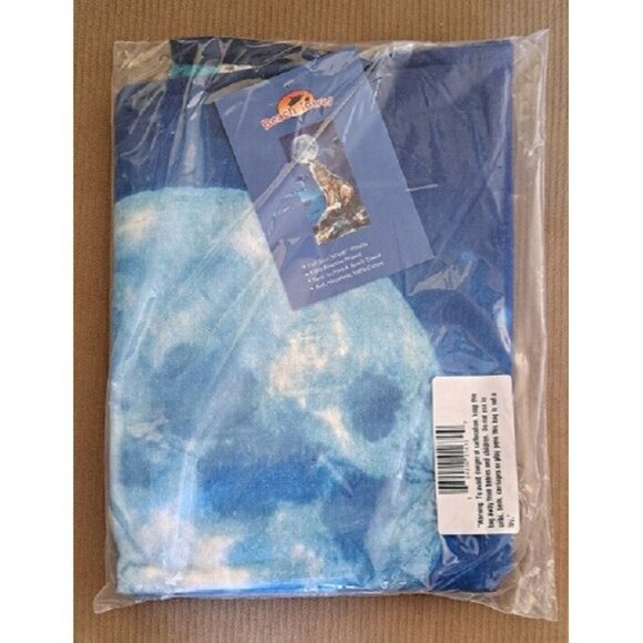 New Night Wolf Bath Beach Pool Gift Towel Night Sky Star Full Moon Wolves Howl - Picture 3 of 3